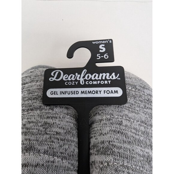 Dearfoam Womens Cozy Comfort Bound Scuff Gray Slippers Sz 5/6 S Memory Foam - Picture 2 of 5